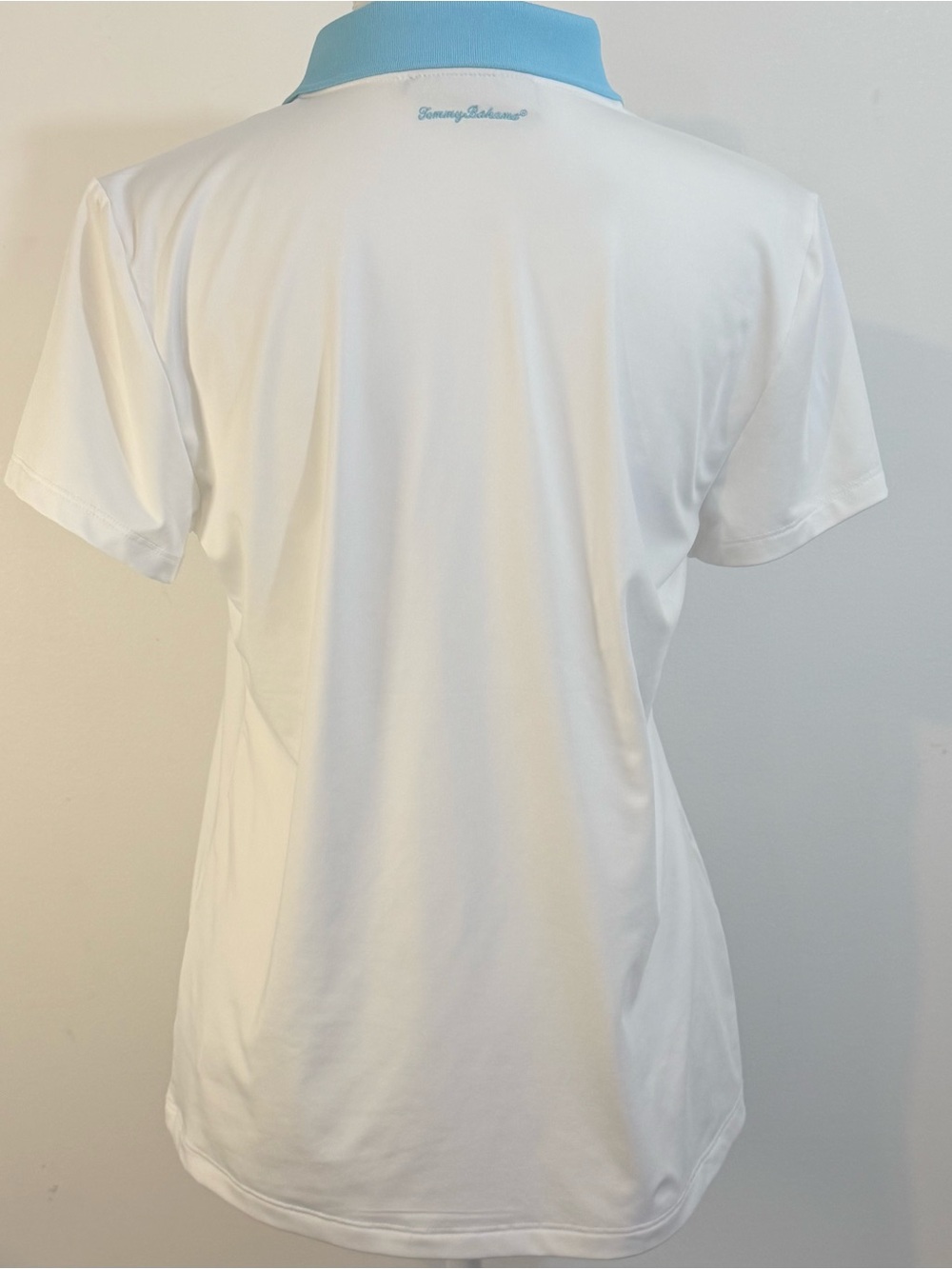 Tommy Bahama Golf Women’s White Blue Performance Polo Shirt Size Large - Picture 4 of 8